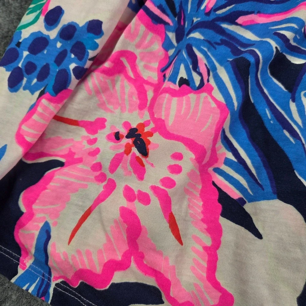 Lilly Pulitzer Girls Kids Minisa Dress Oyster Bay Navy High Tide - Large 8-10